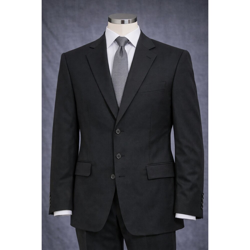 Size-Large Calvin Klein Pure New Wool Blazer Black 3 Button Mens 44R Sport Coat